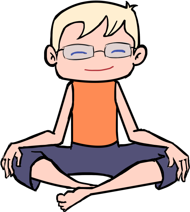 Meditating child illustration