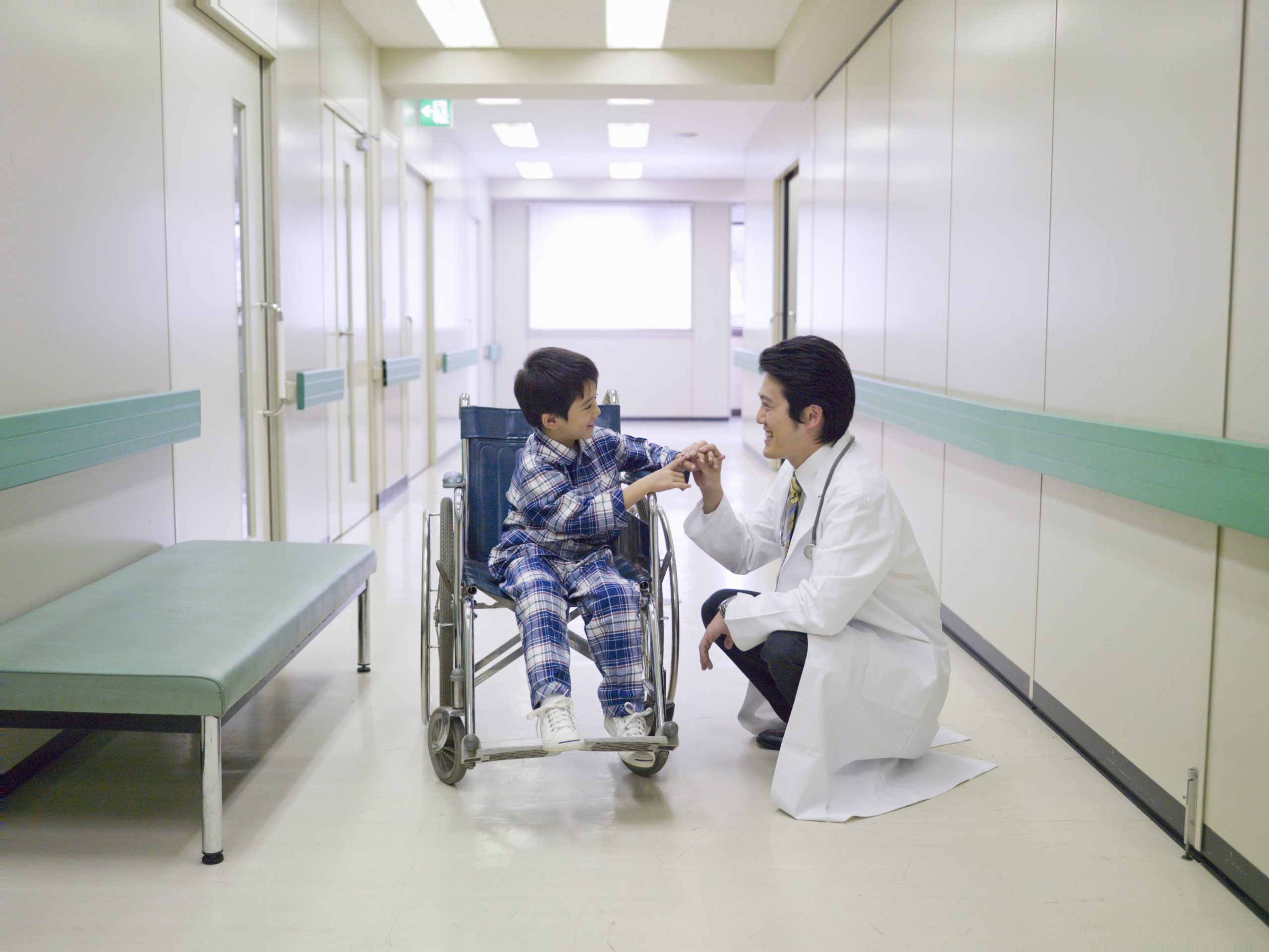 Healthcare professional working with a child